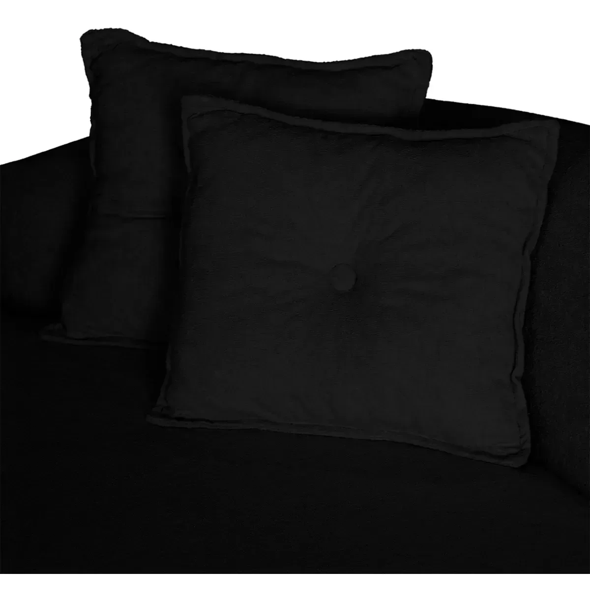 Sofá Feijão Curvo Pequeno 2 Lugares Moderno Forma Orgânica Bouclé Preto - 6