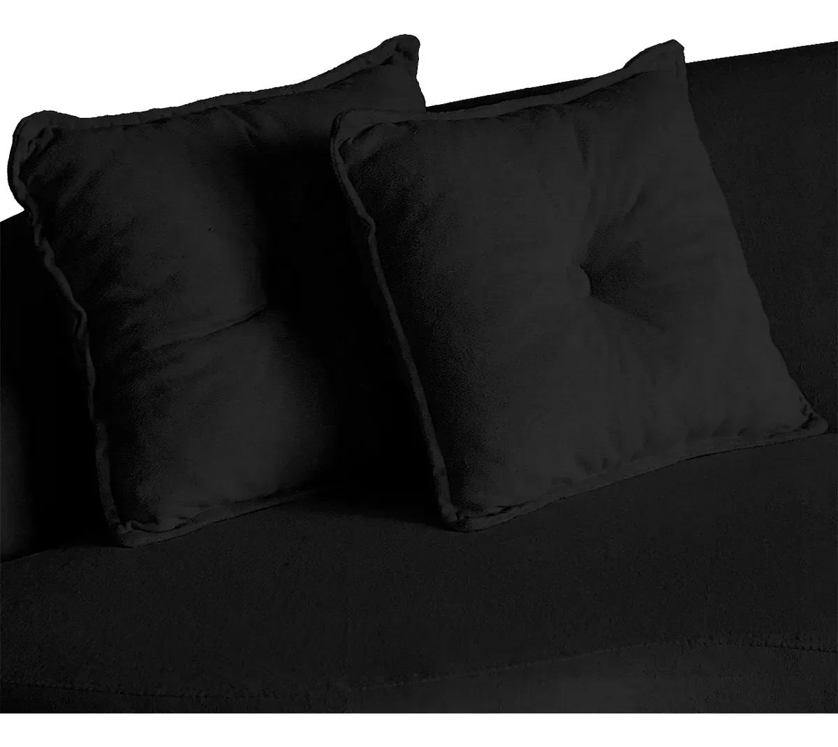 Sofá Feijão Curvo Pequeno 2 Lugares Moderno Forma Orgânica Bouclé Preto - 5