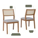 Ver imagem 2 de Conjunto 2 Cadeiras para Sala de Jantar em Madeira Tauari Tamarindo Marrom/Linho Cinza