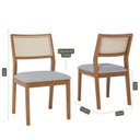 Ver imagem 3 de Conjunto 2 Cadeiras para Sala de Jantar em Madeira Tauari Tamarindo Marrom/Linho Cinza