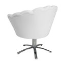 Ver imagem 4 de Poltrona Decorativa Pétala Pés Metal Giratório Suede Branco - DS Estofados