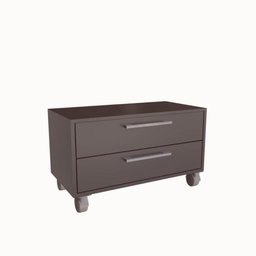 Balcão Baixo Alice com Rodizio e 2 Gavetas Grafite - 1