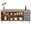 Ver imagem 3 de Balcão Gabinete Com Pia 180cm Dallas Castanho/Cinza - Lumil Lumil Móveis
