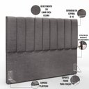 Ver imagem 4 de Kit Cabeceira Cama Box Casal King 195cm com Calçadeira Baú Dália W01 Linho Cinza Escuro - Lyam Lyam