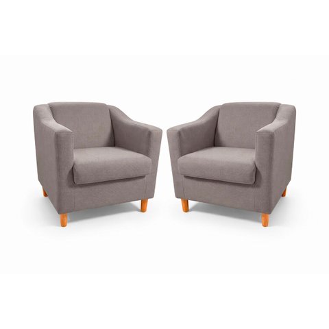 Kit com 2 Poltronas Reforçada e Confortável Tilla Linho