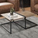 Ver imagem 2 de Mesa De Centro Estilo Industrial Aurum Demoliçao Preto DHom