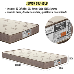 Bicama Solteiro Reforçada Elis com 2 Colchões D33:nature - 4