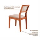 Ver imagem 7 de Kit 6 Cadeiras Madeira Maciça com Estofado e Fibra Natural Rattan Maya Yescasa Marrom/Champagne/Bege