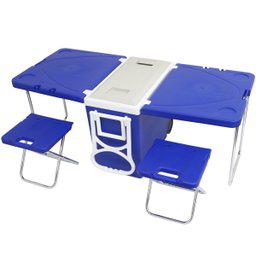 Caixa Térmica 3 Em 1 Mesa e Cadeira Cooler com Rodinhas Puxador 28 Litros Importway Iwct-3X1 - 1