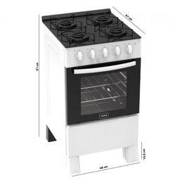 Fogão À Gás Ares Glass Realce 4 Bocas Mesa de Vidro Branco - 4