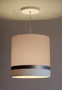 Ver imagem 2 de Lustre Pendente Cru Faixas Bronze Cúpula 25x25 Tom Luz