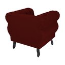 Ver imagem 5 de Poltrona Decorativa Maya Pés Luis XV Suede Bordô - DS Estofados