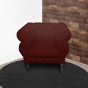Ver imagem 2 de Poltrona Decorativa Maya Pés Luis XV Suede Bordô - DS Estofados