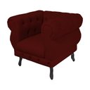 Ver imagem 4 de Poltrona Decorativa Maya Pés Luis XV Suede Bordô - DS Estofados