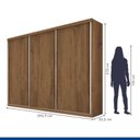 Ver imagem 2 de Guarda Roupa Casal 3 Portas de Correr 4 Gavetas Cronos -Mt- Rei de Casa Freijó