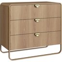 Ver imagem 2 de Cômoda para Quarto 3 Gavetas Industrial Orgânico 90cm Alek A03 Hanover Dourado - Lyam Decor