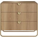 Ver imagem 7 de Cômoda para Quarto 3 Gavetas Industrial Orgânico 90cm Alek A03 Hanover Dourado - Lyam Decor