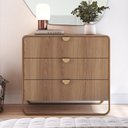 Ver imagem 3 de Cômoda para Quarto 3 Gavetas Industrial Orgânico 90cm Alek A03 Hanover Dourado - Lyam Decor