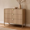 Ver imagem 4 de Cômoda para Quarto 3 Gavetas Industrial Orgânico 90cm Alek A03 Hanover Dourado - Lyam Decor