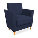 Ver imagem 4 de Poltrona de Amamentação com Puff Flavia Suede Azul Marinho - Pallazio