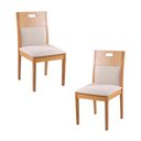 Ver imagem 1 de Conjunto de 2 Cadeiras Madeira Maciça Encosto de Madeira Mdf Alta Qualidade Estofamento Távoli Decor