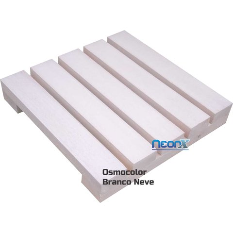 Deck de Madeira Modular 25x25 Cm Réguas 4 Cm com Pintura Neonx:osmocolor Branco Neve