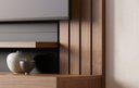 Ver imagem 5 de Painel p/ TV c/ Bancada Suspenso Juriti 150m c/ 2 Pts e 1 Prateleira Noce Milano Preto Fosco Colibri