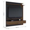 Ver imagem 6 de Painel p/ TV c/ Bancada Suspenso Juriti 150m c/ 2 Pts e 1 Prateleira Noce Milano Preto Fosco Colibri