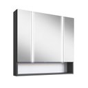 Ver imagem 2 de Espelheira para Banheiro com LED 2 Portas Yescasa Preto/Grafite