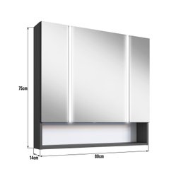 Espelheira para Banheiro com Led 2 Portas Yescasa - 3