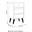 Ver imagem 6 de Mesa de Cabeceira Pés Retrô 2 Gavetas 43cm Roma Branco - Ej Móveis