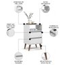 Mesa de Cabeceira Pés Retrô 2 Gavetas 43cm Roma Branco - Ej Móveis - 5