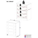 Ver imagem 3 de Cômoda Infantil 65cm com 4 Gavetas Encanto Multimóveis Mp4427 Branco/madeirado Branco/madeirado