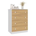 Ver imagem 2 de Cômoda Infantil 65cm com 4 Gavetas Encanto Multimóveis Mp4427 Branco/madeirado Branco/madeirado