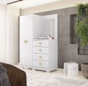 Ver imagem 2 de Cômoda Roupeiro Cristal com Espelho para Quarto -  Branco/Camarim Flex Vila Rica