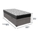 Ver imagem 4 de Cama Ortobom D33 Solteiro com Box Baú Bege Iso100 Cor:cinza