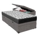 Ver imagem 1 de Cama Ortobom D33 Solteiro com Box Baú Bege Iso100 Cor:cinza