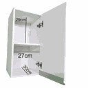 Ver imagem 4 de Armário Aéreo Branco 30cm Lavanderia Porta Esquerda Montado