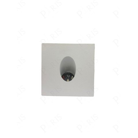 Balizador de Embutir Solo Piso Plus Quadrado Branco Led 3w 3000k Bivolt Ip65