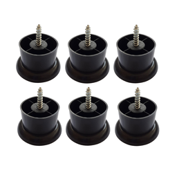 Kit 6 Pés Sofás Poltronas Balcões 4cm Altura Paris Preto - 1