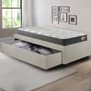 Ver imagem 6 de Base Box Cama Viúva Sapateira Courino Linho Areia e Colchão Adapto Ecoflex 120x203