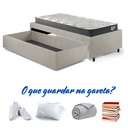Ver imagem 2 de Base Box Cama Viúva Sapateira Courino Linho Areia e Colchão Adapto Ecoflex 120x203