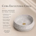 Ver mais imagens de Cuba Rústica Pedra Cinza Mármore Texturizada em Resina Mineral