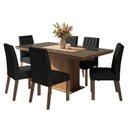 Ver imagem 2 de Conjunto Sala de Jantar Tampo de Vidro 6 Cadeiras Rustic/Oxford Dinan Madesa