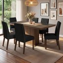 Ver imagem 1 de Conjunto Sala de Jantar Tampo de Vidro 6 Cadeiras Rustic/Oxford Dinan Madesa