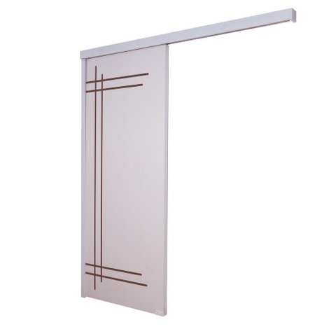 Porta de Correr Branco Prime Frisada F05 210x70