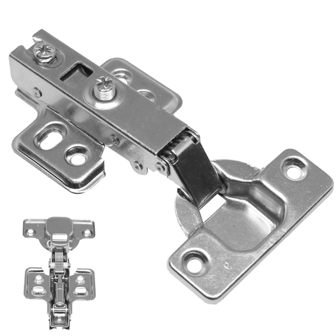 Kit 10 Dobradiça Reta C/ Amortecedor Mola Aço Armário 35mm