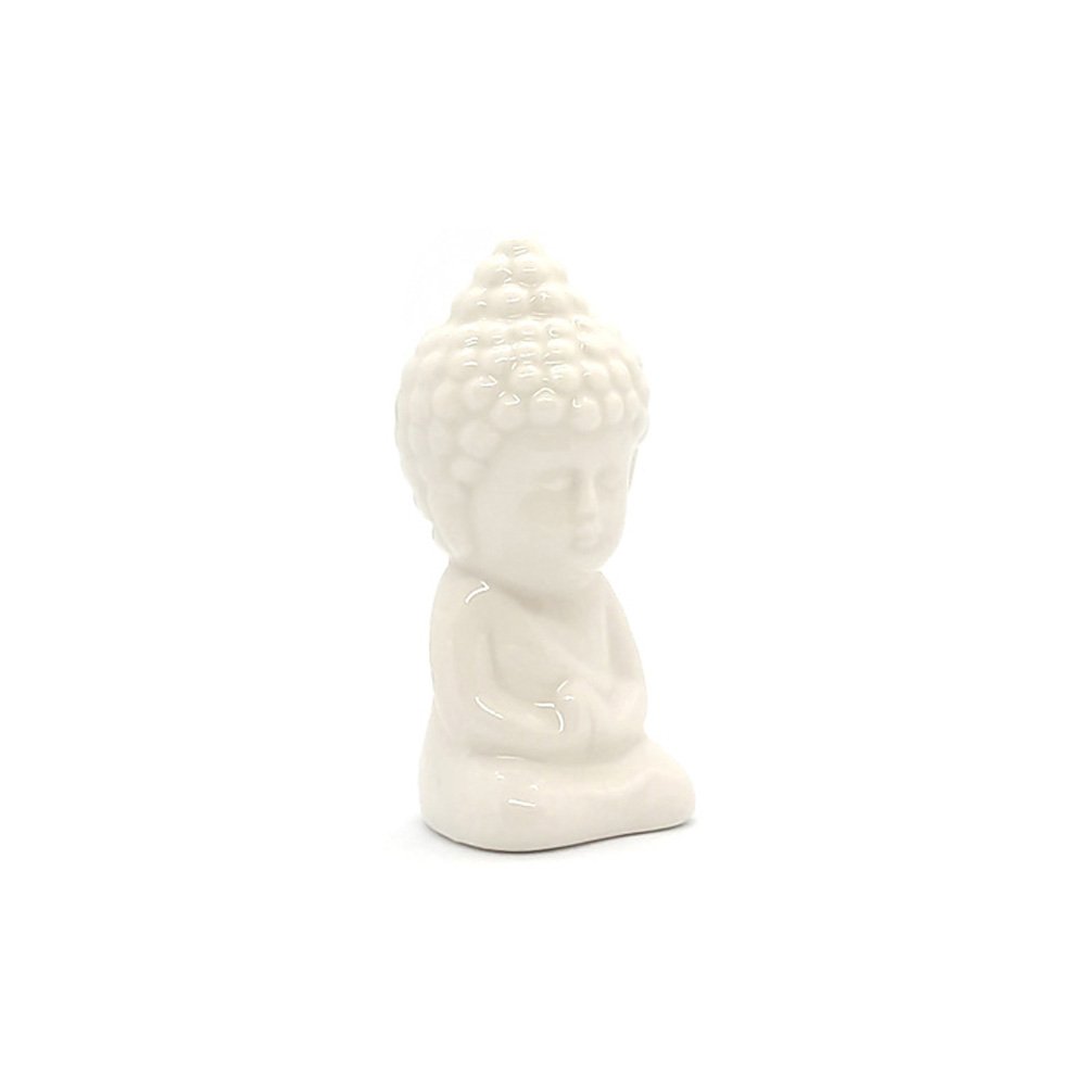 Enfeite em Cerâmica Buda Grande Branco - 9cm - 7