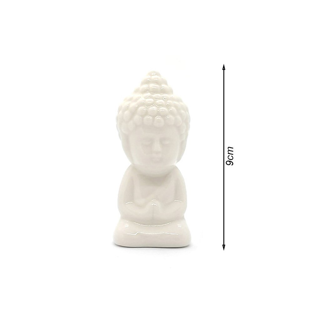 Enfeite em Cerâmica Buda Grande Branco - 9cm - 4