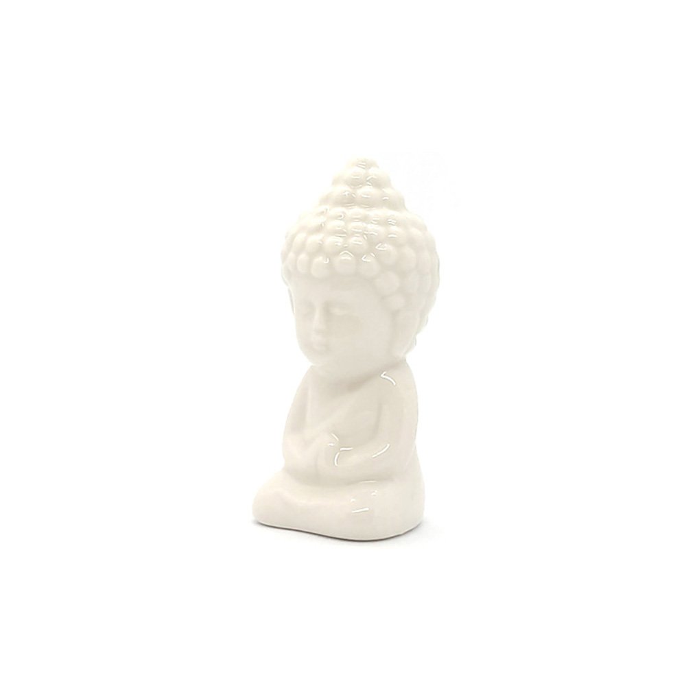 Enfeite em Cerâmica Buda Grande Branco - 9cm - 5